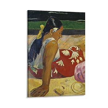 ポール・ゴーギャン タヒチの女　バティック ラグ タペストリー ポール・ゴーギャン タヒチの女バティック ラグ タペストリー